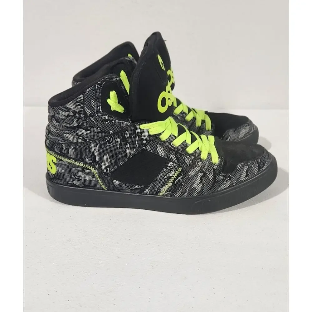 Osiris Shoes Clone Gry/Lime/Camo Size 11.5 Skater Sneakers